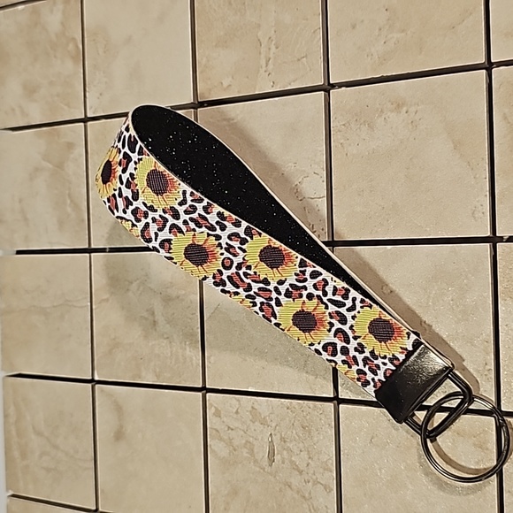Faux Leather Keychain Wristlet - Picture 1 of 3
